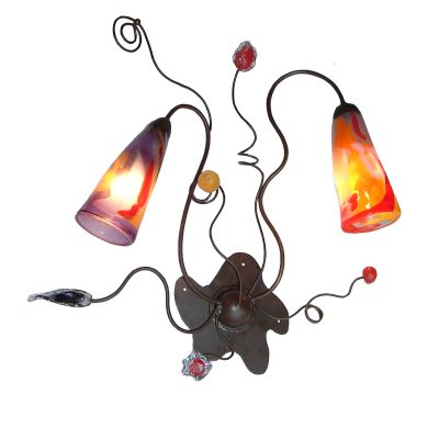 Lámparas de pared. Vidrio soplado y hierro.