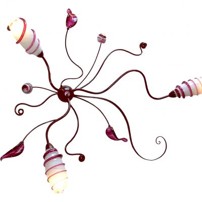 Lámparas de pared. Vidrio soplado y hierro.