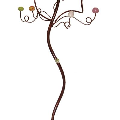 Perchero de pié. Hierro y vidrio soplado.