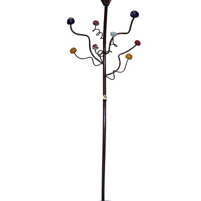 Perchero de pié. Hierro y vidrio soplado.